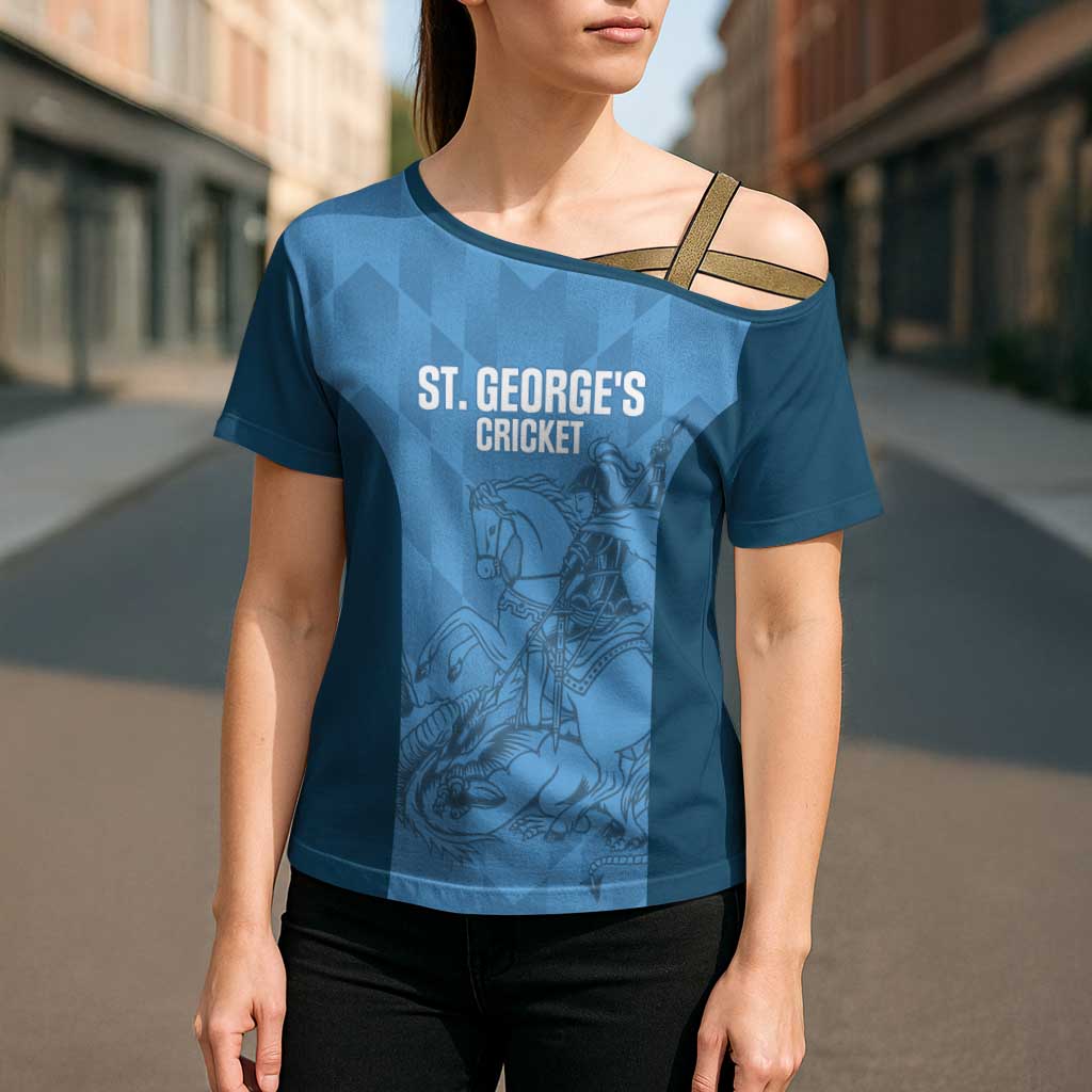 Custom St. Georges Cricket Cross Shoulder Shirt Go Champions Sporty Style - Wonder Print Shop