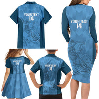 Custom St. Georges Cricket Family Matching Long Sleeve Bodycon Dress and Hawaiian Shirt Go Champions Sporty Style - Wonder Print Shop