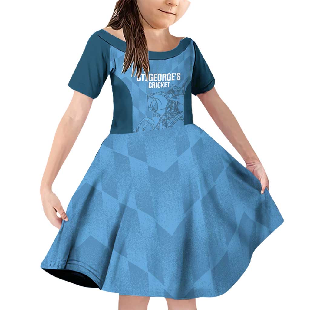 Custom St. Georges Cricket Family Matching Off Shoulder Short Dress and Hawaiian Shirt Go Champions Sporty Style - Wonder Print Shop