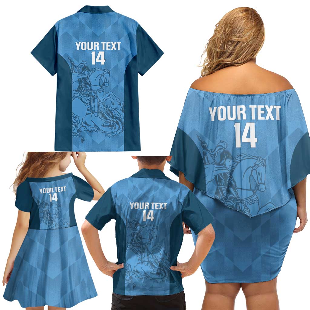 Custom St. Georges Cricket Family Matching Off Shoulder Short Dress and Hawaiian Shirt Go Champions Sporty Style - Wonder Print Shop