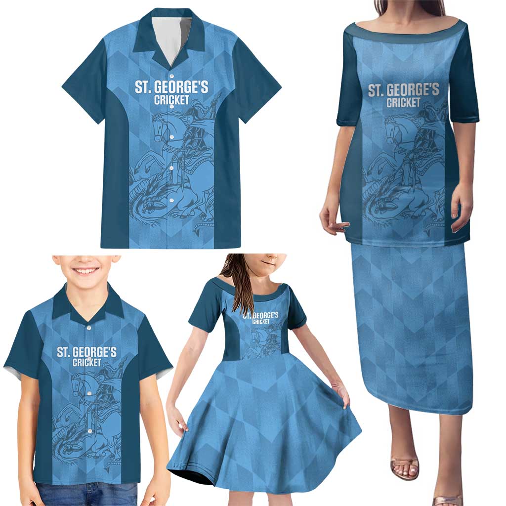 Custom St. Georges Cricket Family Matching Puletasi and Hawaiian Shirt Go Champions Sporty Style - Wonder Print Shop