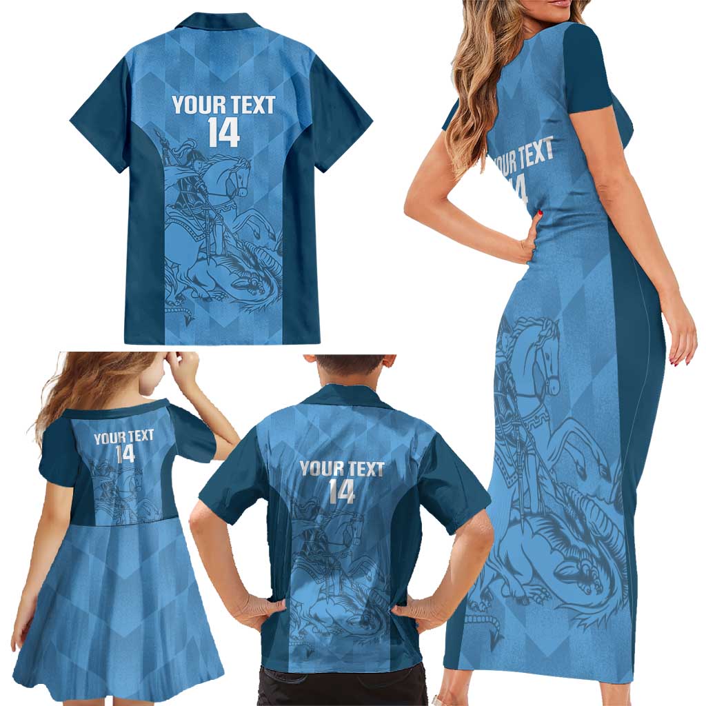 Custom St. Georges Cricket Family Matching Short Sleeve Bodycon Dress and Hawaiian Shirt Go Champions Sporty Style - Wonder Print Shop