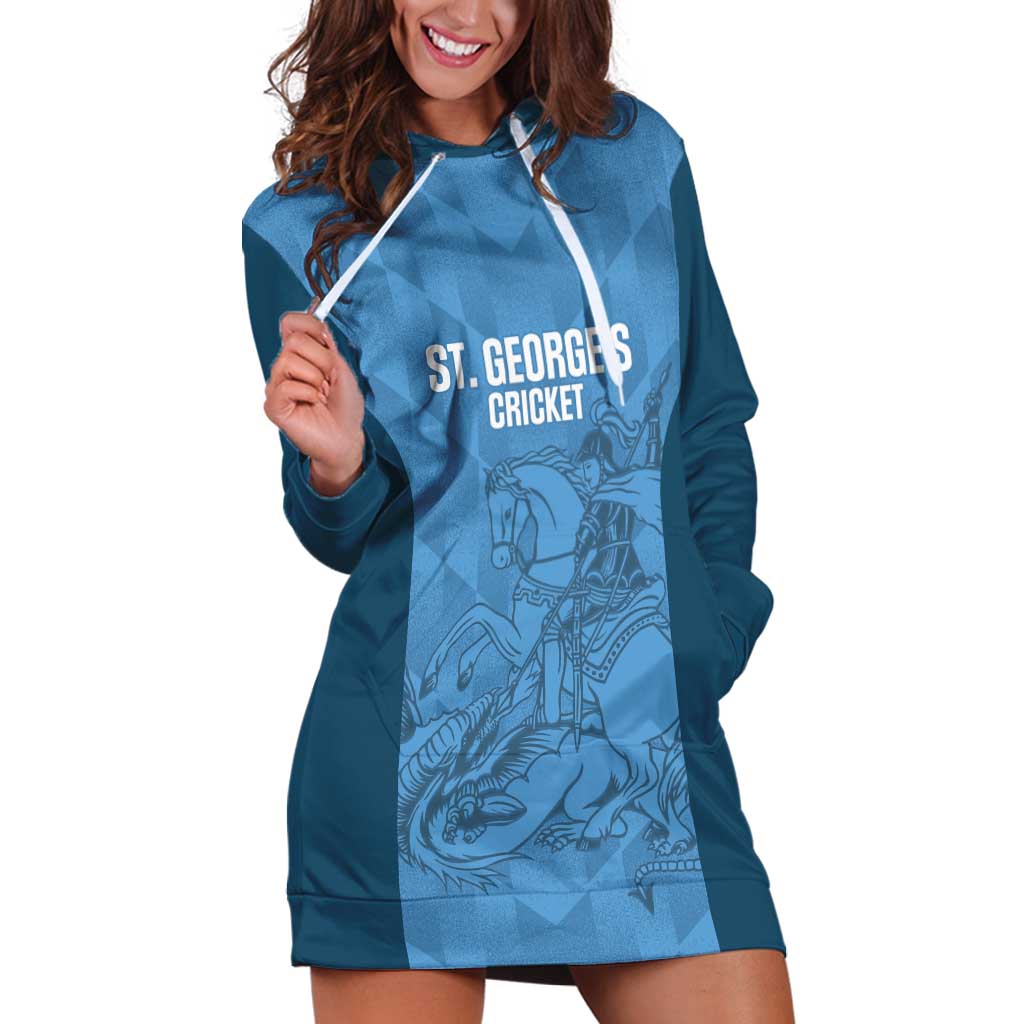Custom St. Georges Cricket Hoodie Dress Go Champions Sporty Style - Wonder Print Shop