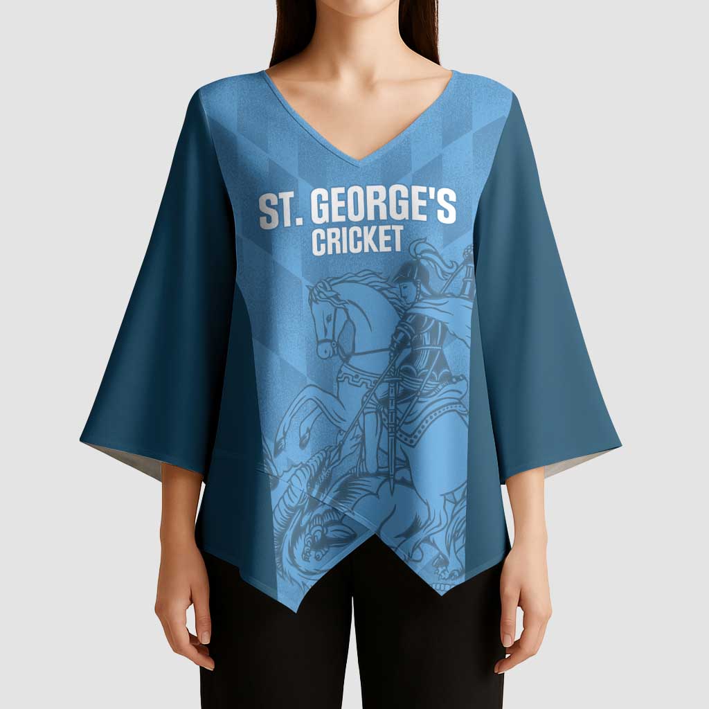 Custom St. Georges Cricket Kimono Sleeve Blouse Go Champions Sporty Style - Wonder Print Shop
