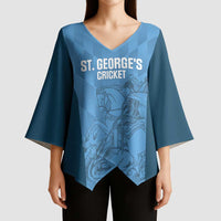 Custom St. Georges Cricket Kimono Sleeve Blouse Go Champions Sporty Style - Wonder Print Shop