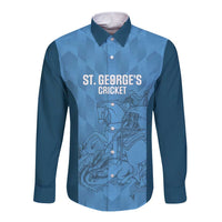 Custom St. Georges Cricket Long Sleeve Button Shirt Go Champions Sporty Style - Wonder Print Shop