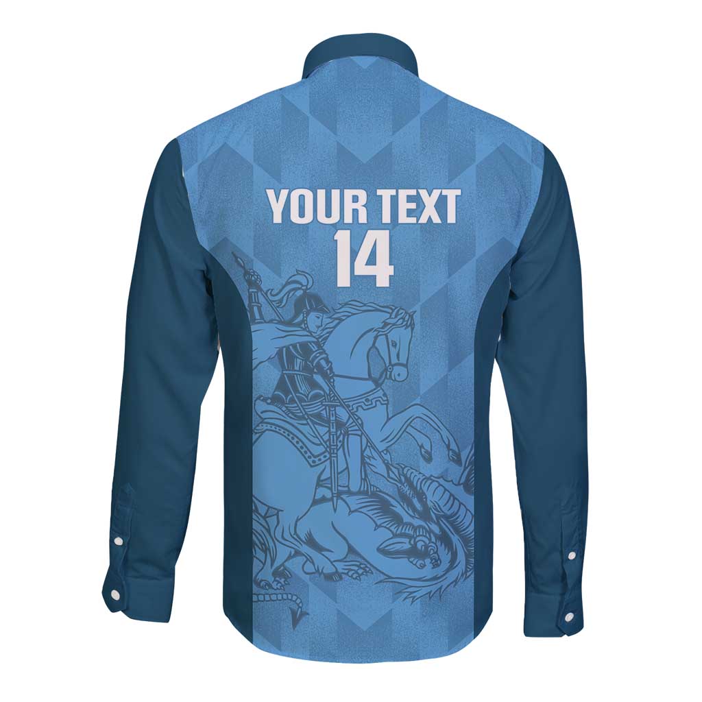 Custom St. Georges Cricket Long Sleeve Button Shirt Go Champions Sporty Style - Wonder Print Shop