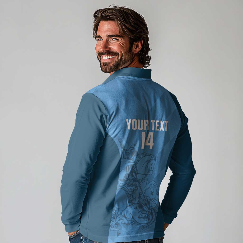 Custom St. Georges Cricket Long Sleeve Polo Shirt Go Champions Sporty Style - Wonder Print Shop