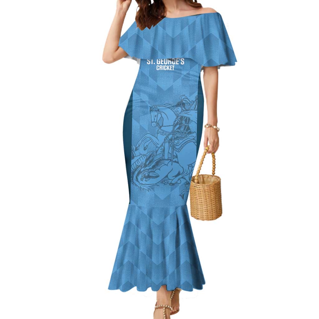 Custom St. Georges Cricket Mermaid Dress Go Champions Sporty Style - Wonder Print Shop