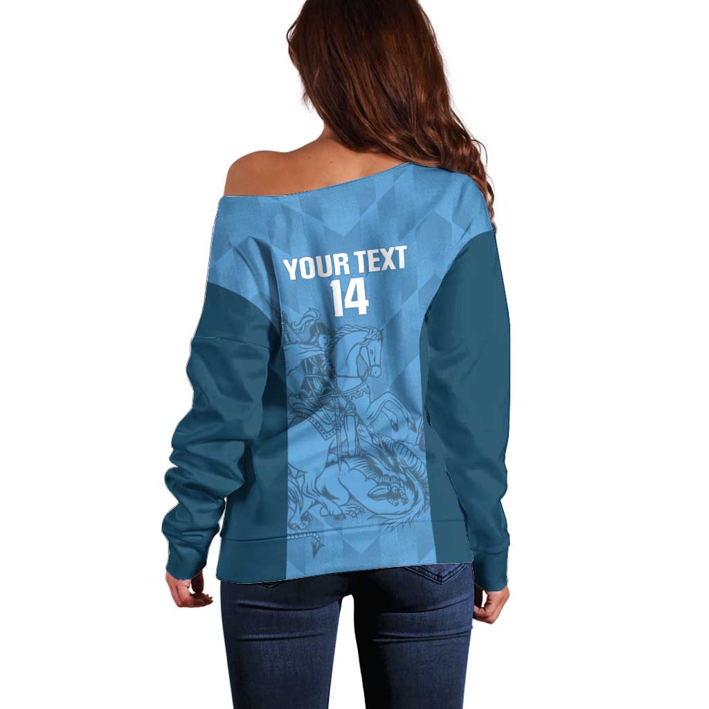 Custom St. Georges Cricket Off Shoulder Sweater Go Champions Sporty Style - Wonder Print Shop