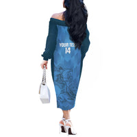 Custom St. Georges Cricket Off The Shoulder Long Sleeve Dress Go Champions Sporty Style - Wonder Print Shop