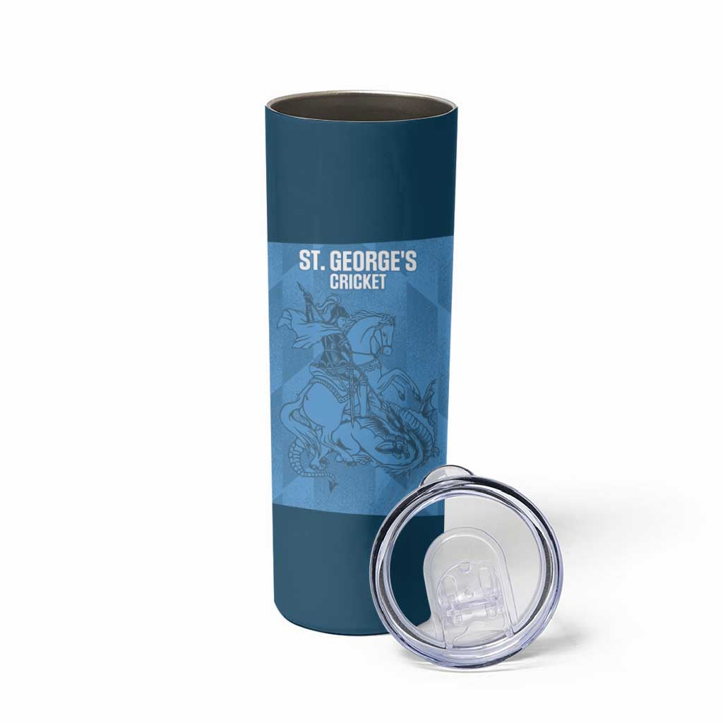 Custom St. Georges Cricket Skinny Tumbler Go Champions Sporty Style - Wonder Print Shop