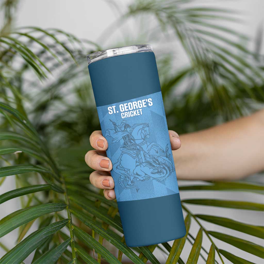 Custom St. Georges Cricket Skinny Tumbler Go Champions Sporty Style - Wonder Print Shop