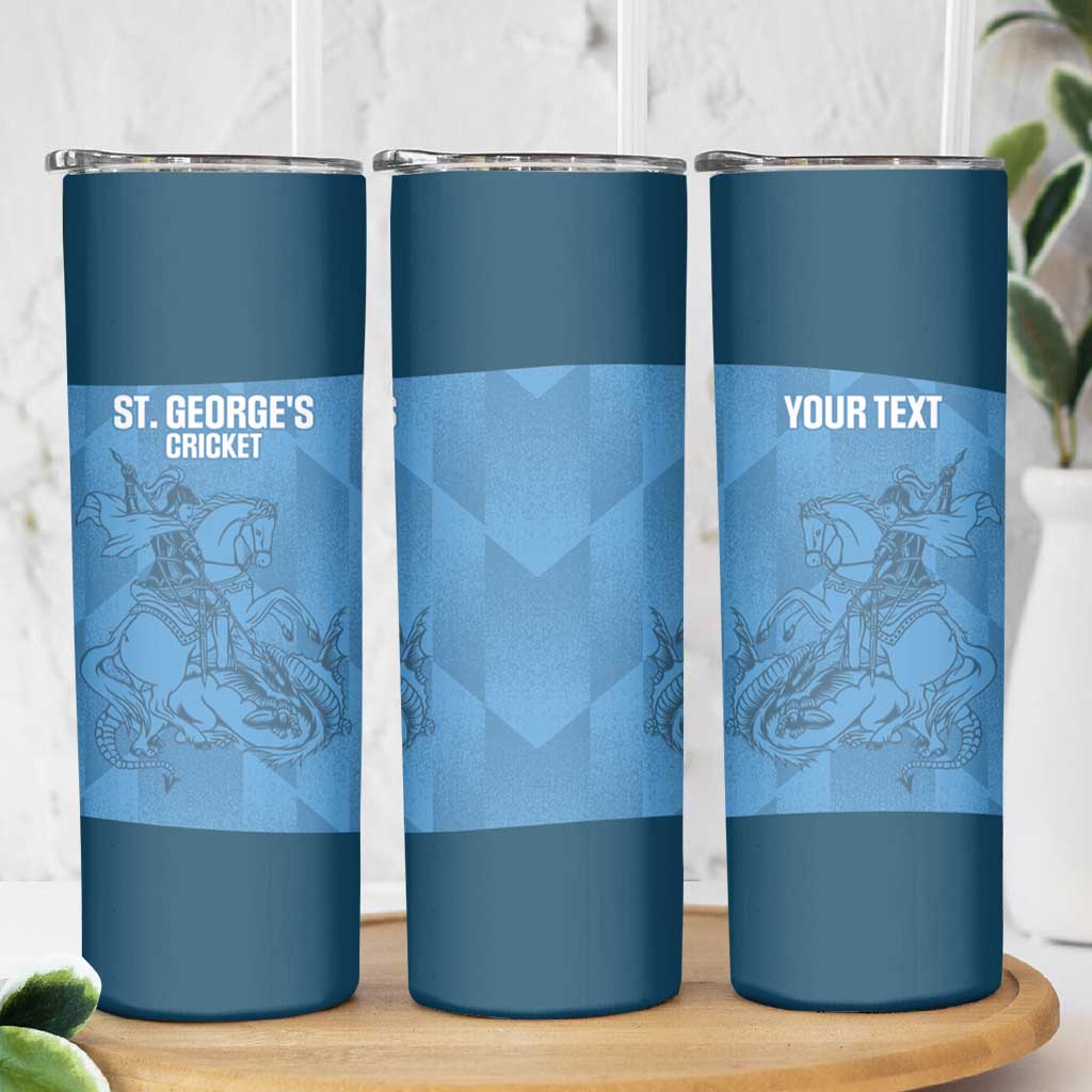 Custom St. Georges Cricket Skinny Tumbler Go Champions Sporty Style - Wonder Print Shop