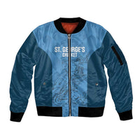 Custom St. Georges Cricket Sleeve Zip Bomber Jacket Go Champions Sporty Style - Wonder Print Shop