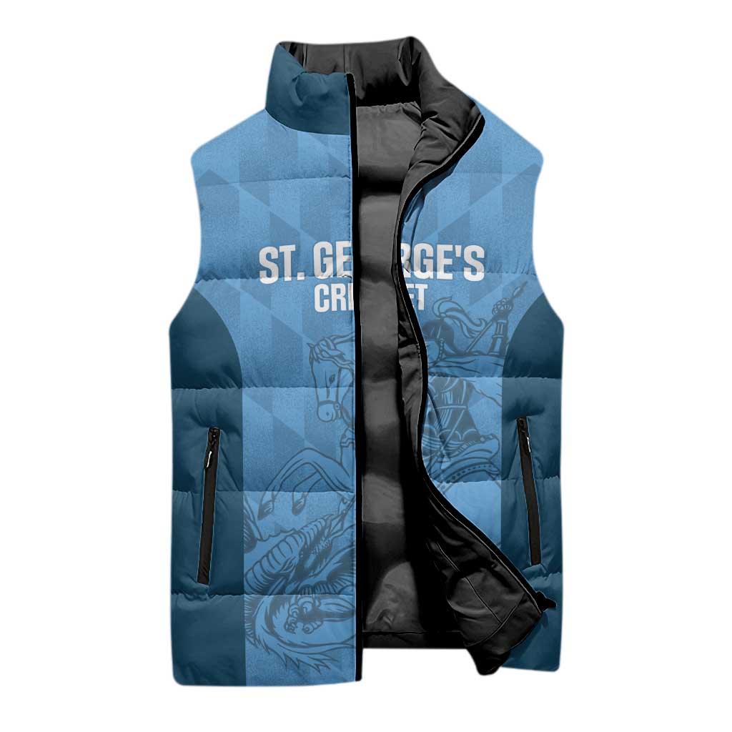 Custom St. Georges Cricket Sleeveless Puffer Jacket Go Champions Sporty Style - Wonder Print Shop