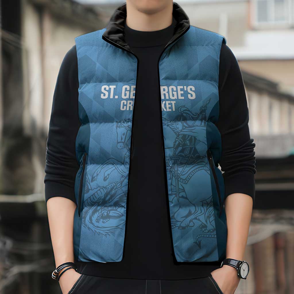 Custom St. Georges Cricket Sleeveless Puffer Jacket Go Champions Sporty Style - Wonder Print Shop