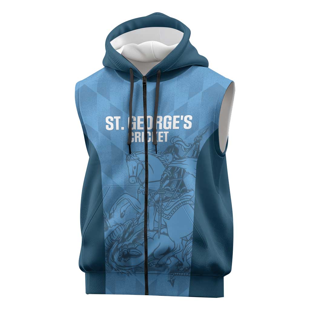 Custom St. Georges Cricket Sleeveless Zip Hoodie Go Champions Sporty Style - Wonder Print Shop