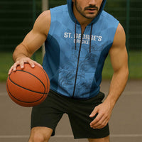Custom St. Georges Cricket Sleeveless Zip Hoodie Go Champions Sporty Style - Wonder Print Shop