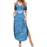 Custom St. Georges Cricket Summer Maxi Dress Go Champions Sporty Style - Wonder Print Shop