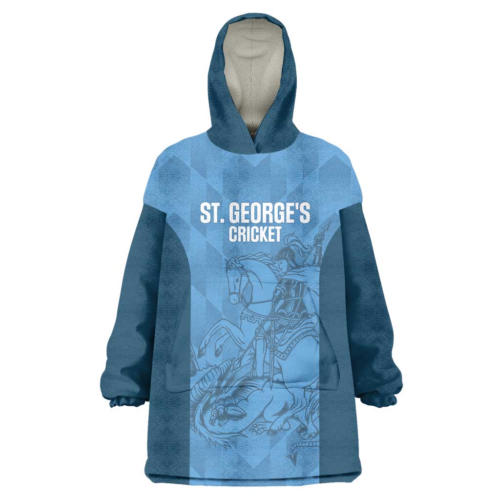 Custom St. Georges Cricket Wearable Blanket Hoodie Go Champions Sporty Style - Wonder Print Shop