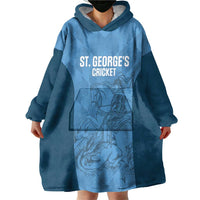 Custom St. Georges Cricket Wearable Blanket Hoodie Go Champions Sporty Style - Wonder Print Shop