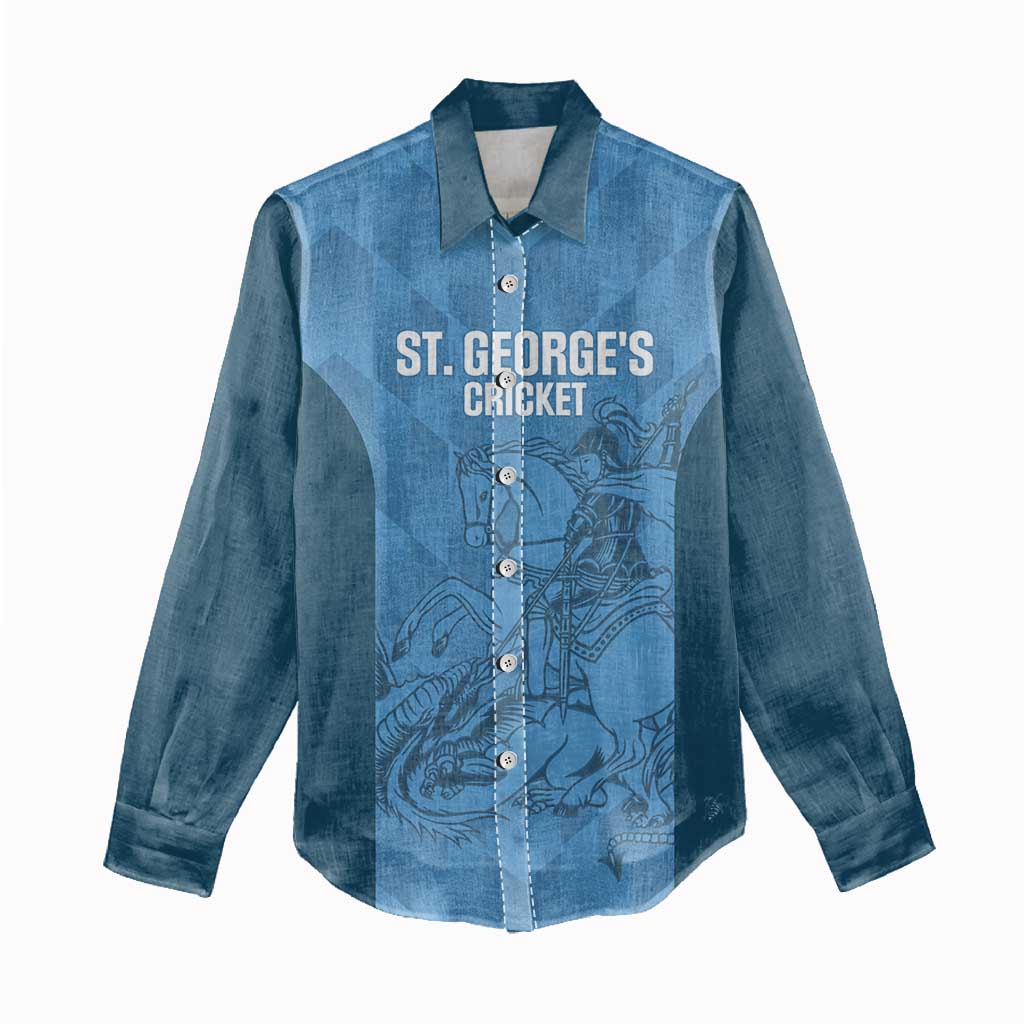 Custom St. Georges Cricket Women Casual Shirt Go Champions Sporty Style - Wonder Print Shop