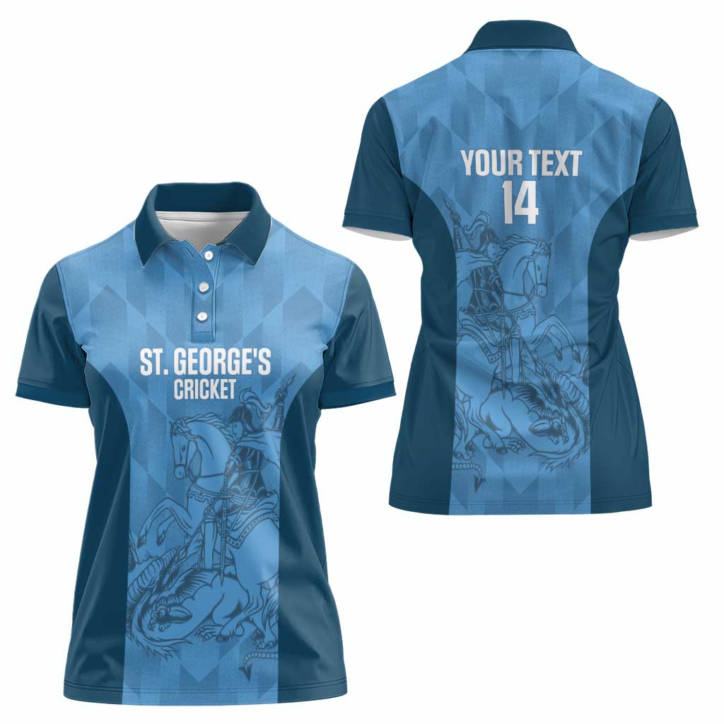 Custom St. Georges Cricket Women Polo Shirt Go Champions Sporty Style - Wonder Print Shop