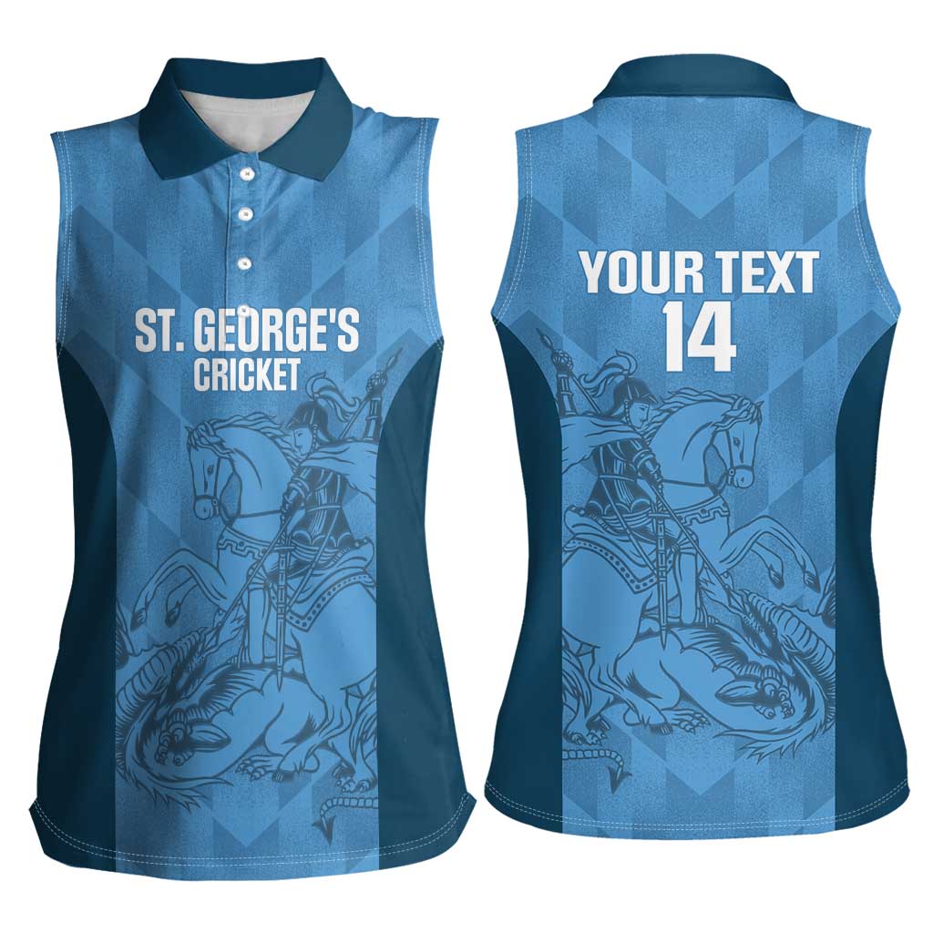 Custom St. Georges Cricket Women Sleeveless Polo Shirt Go Champions Sporty Style - Wonder Print Shop