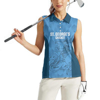 Custom St. Georges Cricket Women Sleeveless Polo Shirt Go Champions Sporty Style - Wonder Print Shop