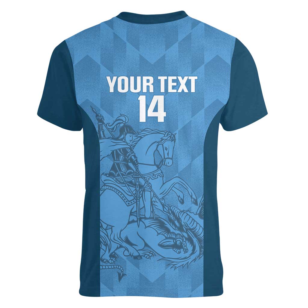 Custom St. Georges Cricket Women V-Neck T-Shirt Go Champions Sporty Style - Wonder Print Shop