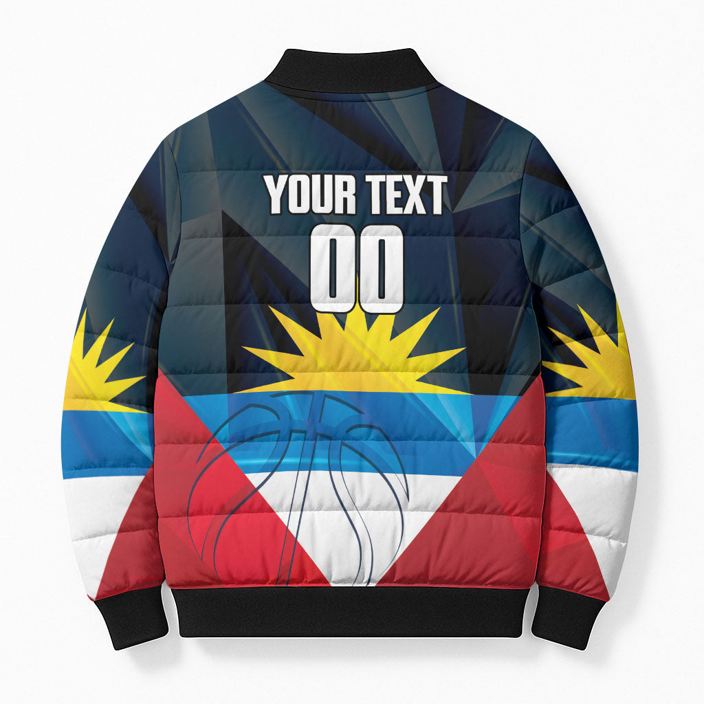 Antigua and Barbuda Basketball Custom Bomber Puffer Jacket Flag Sporty Style