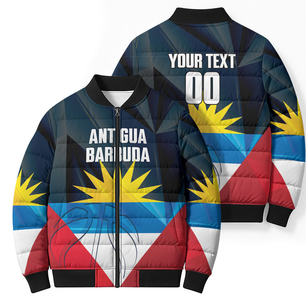 Antigua and Barbuda Basketball Custom Bomber Puffer Jacket Flag Sporty Style