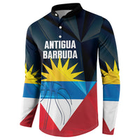 Antigua and Barbuda Basketball Custom Button Sweatshirt Flag Sporty Style