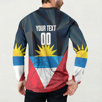 Antigua and Barbuda Basketball Custom Button Sweatshirt Flag Sporty Style