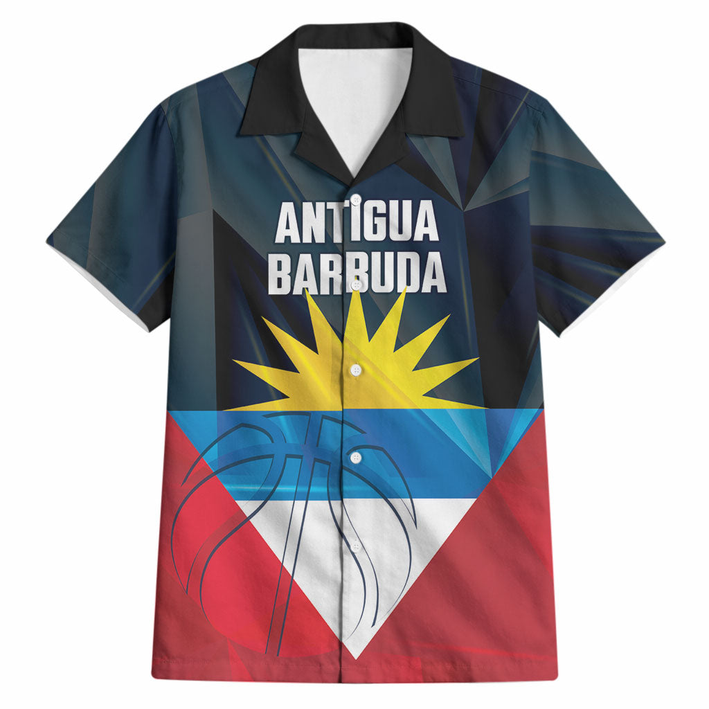 Antigua and Barbuda Basketball Custom Hawaiian Shirt Flag Sporty Style