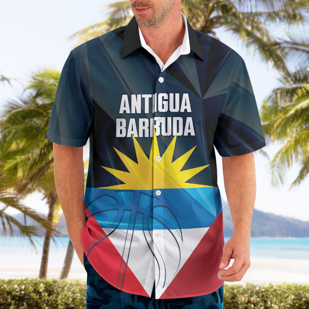 Antigua and Barbuda Basketball Custom Hawaiian Shirt Flag Sporty Style