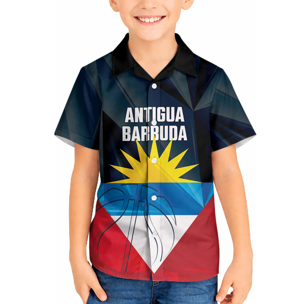Antigua and Barbuda Basketball Custom Hawaiian Shirt Flag Sporty Style