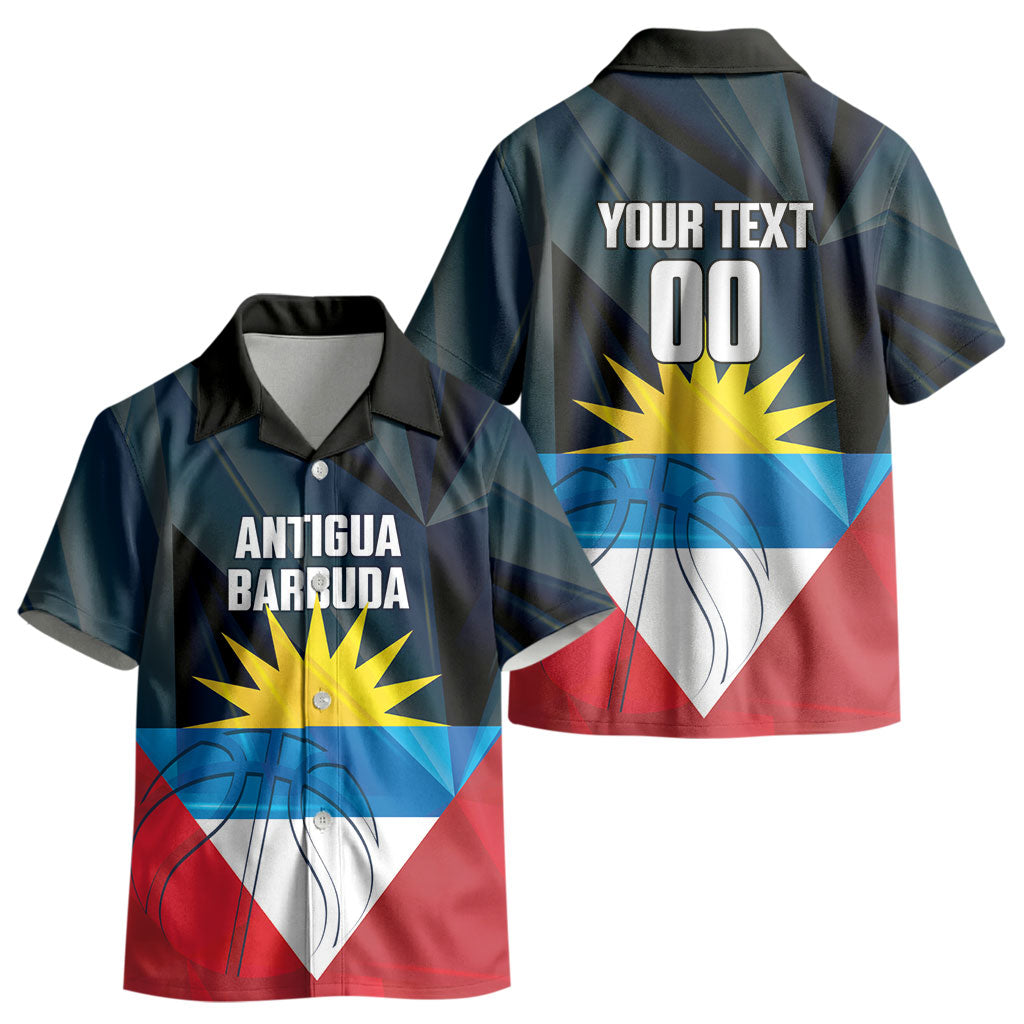 Antigua and Barbuda Basketball Custom Kid Hawaiian Shirt Flag Sporty Style