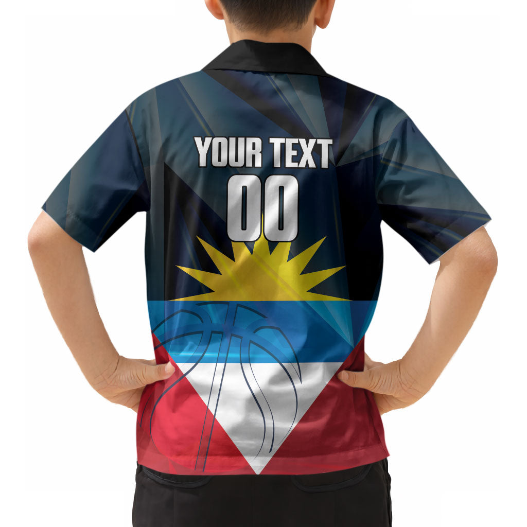 Antigua and Barbuda Basketball Custom Kid Hawaiian Shirt Flag Sporty Style