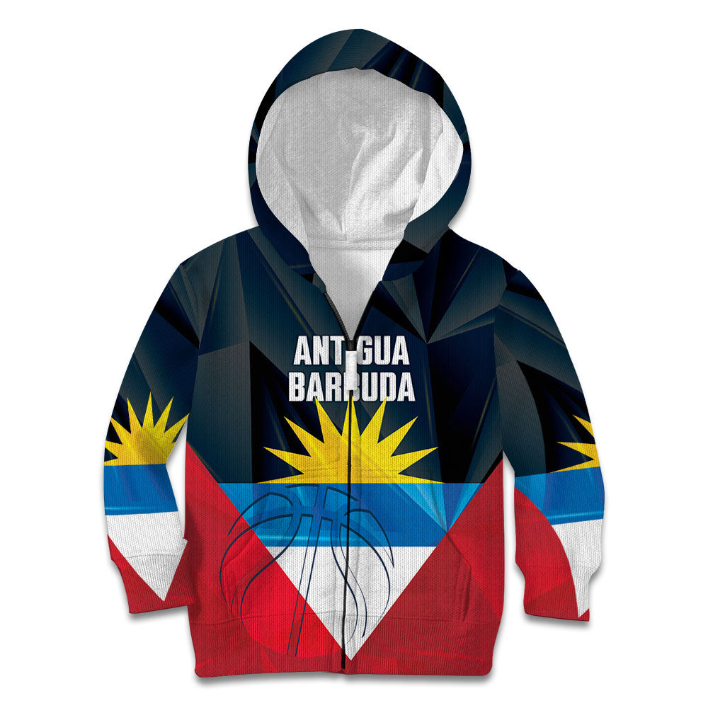 Antigua and Barbuda Basketball Custom Kid Hoodie Flag Sporty Style