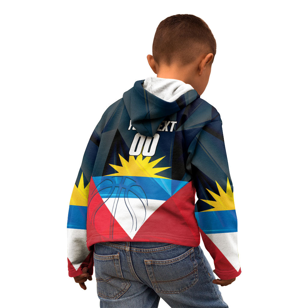 Antigua and Barbuda Basketball Custom Kid Hoodie Flag Sporty Style