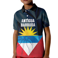 Antigua and Barbuda Basketball Custom Kid Polo Shirt Flag Sporty Style