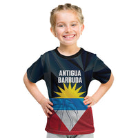 Antigua and Barbuda Basketball Custom Kid T Shirt Flag Sporty Style