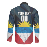 Antigua and Barbuda Basketball Custom Long Sleeve Button Shirt Flag Sporty Style