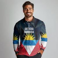 Antigua and Barbuda Basketball Custom Long Sleeve Polo Shirt Flag Sporty Style