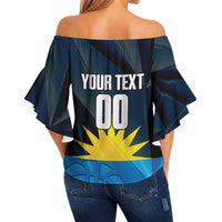 Antigua and Barbuda Basketball Custom Off Shoulder Wrap Waist Top Flag Sporty Style