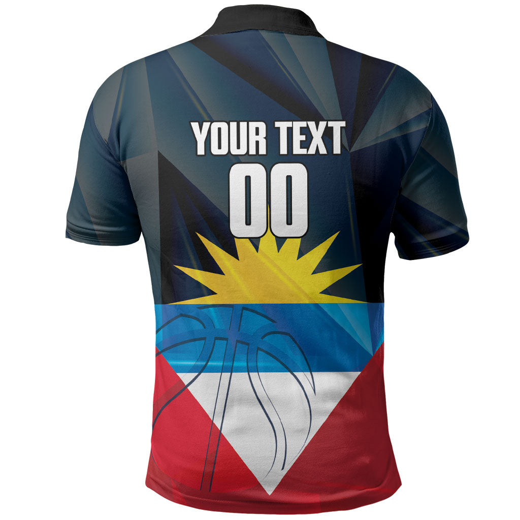 Antigua and Barbuda Basketball Custom Polo Shirt Flag Sporty Style