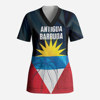 Antigua and Barbuda Basketball Custom Scrub Top Flag Sporty Style
