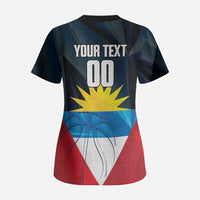 Antigua and Barbuda Basketball Custom Scrub Top Flag Sporty Style
